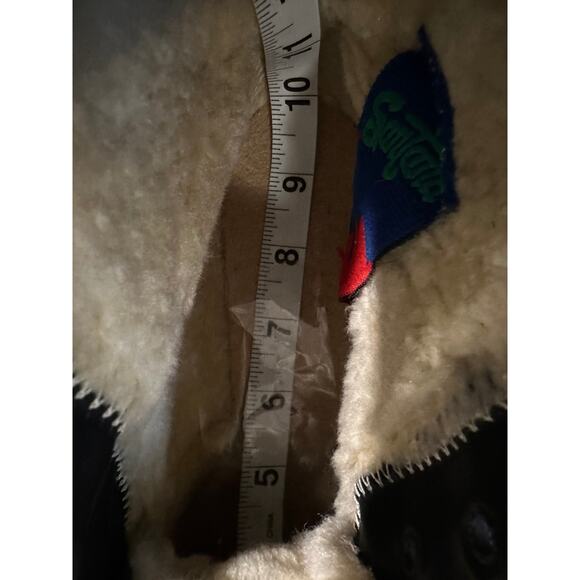 Santana Canada VTG Black Leather Sherpa Lined Boots Mid Calf Winter Biker 8.5 - Picture 11 of 14